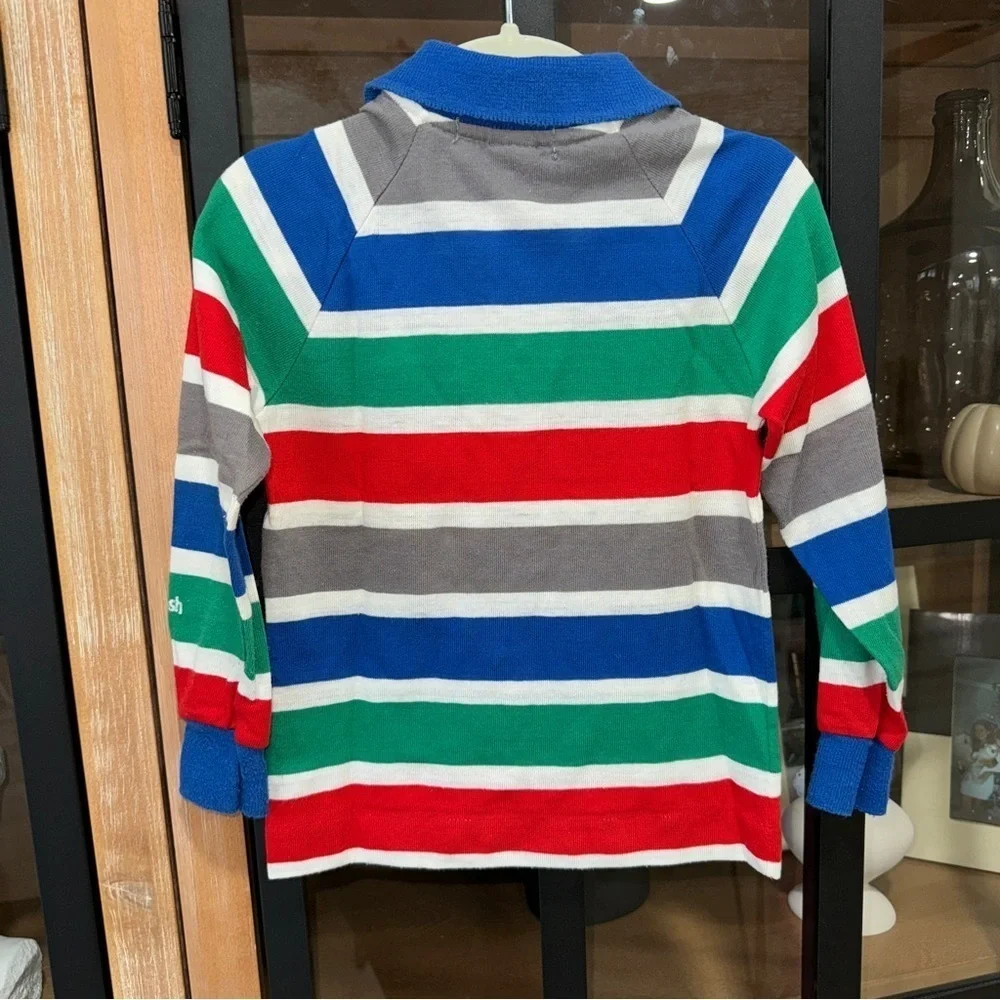 1980s OshKosh B'gosh toddler boys polo rugby Shirt long sleeve colorful stripes